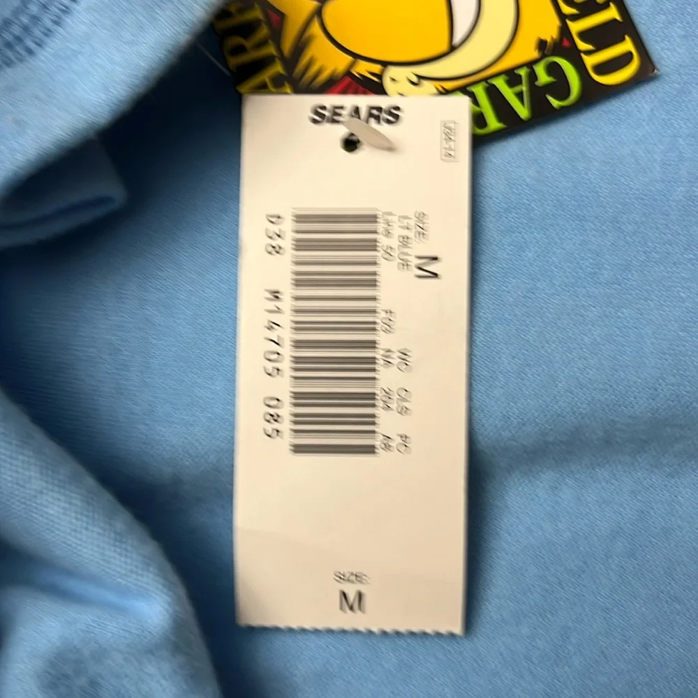 Garfield Paws Long Sleeve Pajama Top M Embroidered Fleece Vintage NEW WITH TAGS - Picture 9 of 11